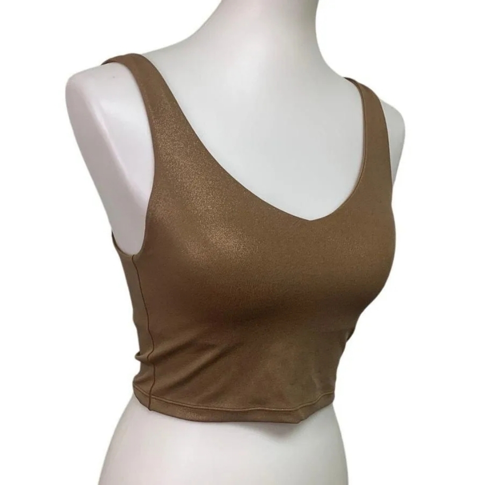 Aerie Offline Metallic Tan Sports Bra